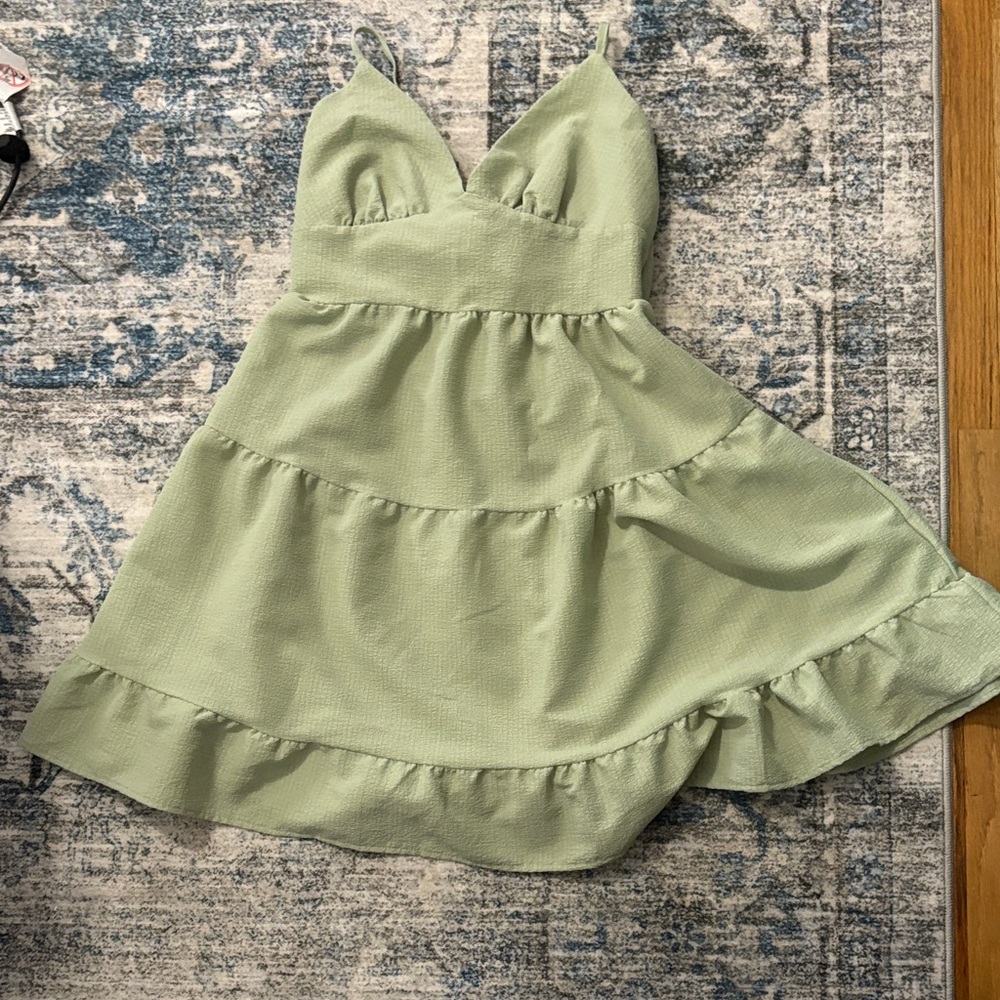 SHEIN Sage Green Ruffled Top